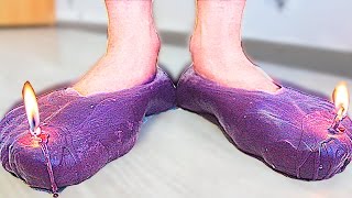 100 СЛОЁВ ВОСКА НА НОГАХ! ЧЕЛЛЕНДЖ! Подожгла свои ноги