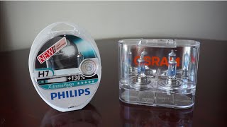 Philips X-tremeVision +130% (3700k) vs OSRAM Night Breaker Unlimited (3600k)