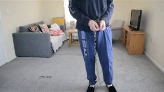 Inmate in Jail Shackled and Handcuffed with Solid Speedcuffs