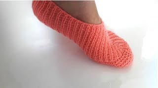 Следки на двух спицах  легкий способ вязания