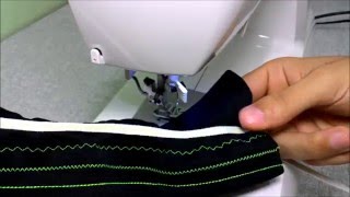 Ajustando a máquina de costura para costurar tecidos flexíveis e malhas com qualidade