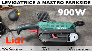 levigatrice a nastro da banco. Lidl, PARKSIDE. PBS 900 C3. 900W. Recensione e test. Sottosopra