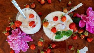 ФРУКТОВЫЙ САЛАТ С КЛУБНИКОЙ, БАНАНАМИ И ОРЕШКАМИ КЕШЬЮ  ИНДИЙСКИЙ РЕЦЕПТ ФРУКТОВОГО САЛАТА РАЙТА