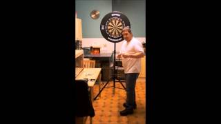 The DartsBuddy popup portable Dartboard stand with FREE Oche mate