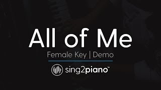 All of Me (Female Key - Karaoke Demo) John Legend