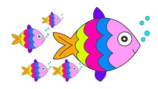 How to Draw fish for children | coloring pages for kids | Setoys