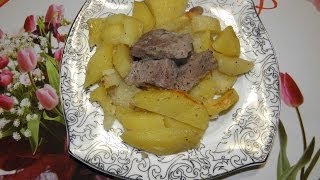 Запеченная картошка с мясом в рукаве