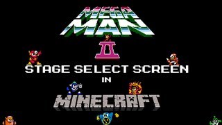Mega Man 2 Stage Select Screen in Minecraft (Pixel Art)