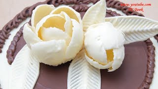 Цветы из шоколада. Изделия из шоколада. Шоколадные украшения на торт
