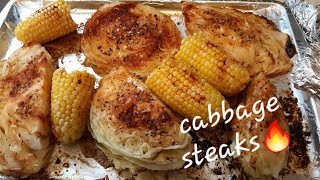 OVEN- ROAST #cabbage steaks |& oven #roastedcorn on the cob