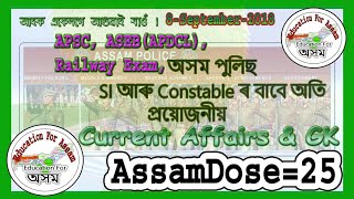 AssamDose25_(8_Sep)Current Affairs & GK - RRB, ASEB, APDCL, AP SI, APSC Exam