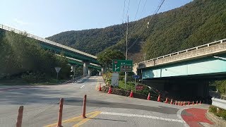 Driving from Buljeong Station to Jinnam Station, Mungyeong, Korea westbound, 21 Oct 19, 145715