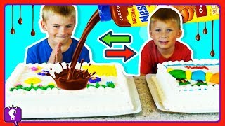 CHOCOLATE Syrup CAKE SWITCH UP CHALLENGE! HobbyBear VS HobbyFrog with HobbyKidsTV