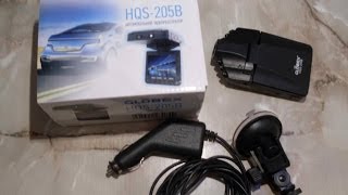 Меню и тест видеорегистратора Globex HQS-205B.