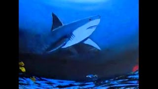 How to Paint with acrylic paint a Shark and Ocean Floor Lesson 2, easy step by step tutorial