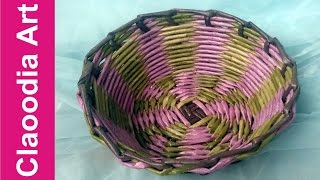 Jak zrobić kolorowy okrągły koszyk z papierowej wikliny? (basket, paper wicker)