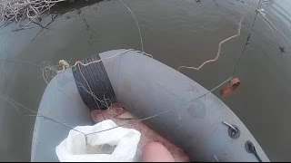Рыбалка сетями на Амуре,  лодка ПВХ FLINC мотор Hidea 9.9. Fishing on the Amur
