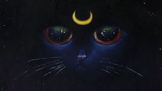 Luna the Night Kitten Painting - Speed Art