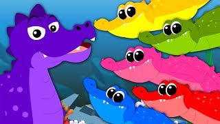 Five Crocodiles Went Swimming One Day | Nursery Rhymes | Kids Colors Songs | Baby Rhymes