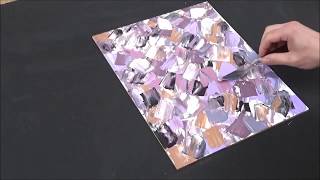 La pintura abstracta con espátula / Demostración / Fusión de color 04