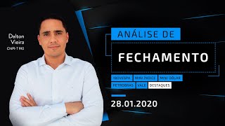 Análise - IBOV, WING20, WDOG20, PETR4, VALE3, BBAS3, MGLU3 e VVAR3 | 28.1.20 #dvfechamento