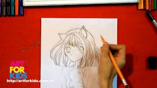 How to draw anime cat girl
