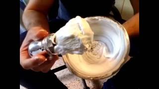 How to make green Proraso shaving foam with Omega brush