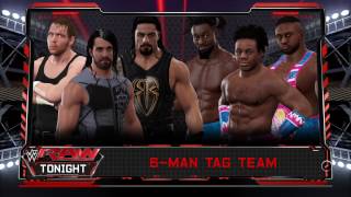 WWE 2K17 Seth,Roman,Dean VS Xavier,Kofi,Big E In A 6-Man Tag Match