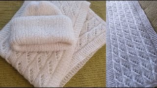 Как связать спицами шапку и шарф