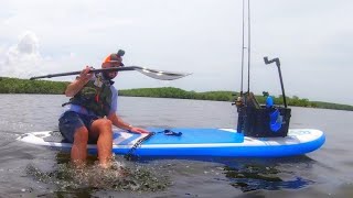 Easiest way to Fish Goose Hill Inflatable Paddle Board Fishing and REVIEW