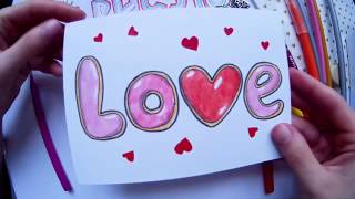Как сделать открытку на ДЕНЬ СВЯТОГО ВАЛЕНТИНА своими руками I LOVE YOU. Видео для детей