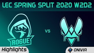 RGE vs VIT Highlights LEC Spring 2020 W2D2 Rogue vs Team Vitality LEC Highlights 2020 by Onivia