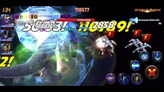 Thanos (Secret Wars) Extreme Mode Alliance Battle first attempt - MARVEL Future Fight
