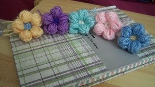 Цветы из пряжи. Мастер-класс. Easy yarn flowers.Tutorial
