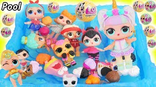 Unicorn Visit Pool with Lil Pharaoah Babe in McDonalds + Toys R Us Drive Thru LOL Surprise Boy Punk