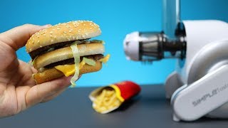 Was passiert wenn man einen Big Mac von McDonalds in einen Entsafter schmeißt?
