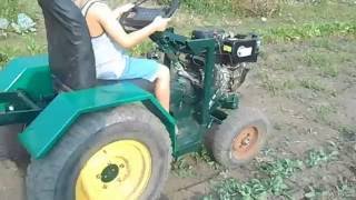 homemade tractor МОТОтрактор на базі кпп ЗАЗ та мотоблока Zirka GT90D04E