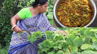 Kumro Data Alu Chingri Chorchori / Full Village Style Chingri and Kumro Data Recipe