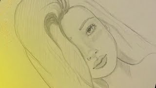 How to Draw a Face of Girl with One Pencil