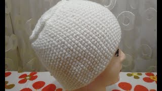 ШАПКА СПИЦАМИ ЖЕНСКАЯ ДЛЯ НАЧИНАЮЩИХ. РАСХОД ПРЯЖИ ВСЕГО 54 г. ПРОЩЕ НЕ БЫВАЕТ. МАСТЕР КЛАСС .