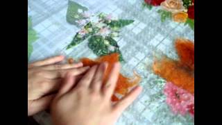 Букет осенних листьев (мастер - класс по валянию)