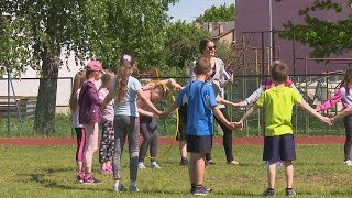Līvānu 1.vidusskolas skolēni mācību gada izskaņā sporto