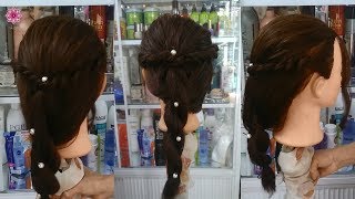 Tết tóc dành cho tóc dài Kiểu tết tóc nhanh gọn nhẹ mà thanh lịch dành cho bạn gái đi dư tiệc.