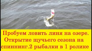 Поездка на озеро за линём и открытие щучьего сезона Май 2019. 2 рыбалки в 1 ролике. My fishing.