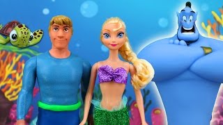 Frozen Elsa es una Sirena y Kristoff es un Tritón con Anna Genio Chiqui de Buscando a Nemo