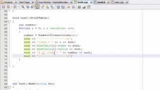 How to Create A Hash Table Project in C++ , Part 8 , Print Table Function