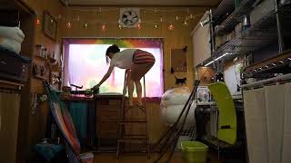 鏡子「換気扇をそうじする」