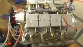 Homemade air cooled v8 motorcycle engine, first start