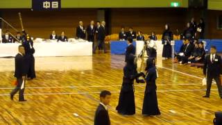 H24全国高校剣道選抜剣道大会 男子予選 桐蔭対福岡一 大将