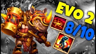 Битва Замков - Обзор Рино, Вторая Эволюция, Злобный Носорог / Castle Clash
